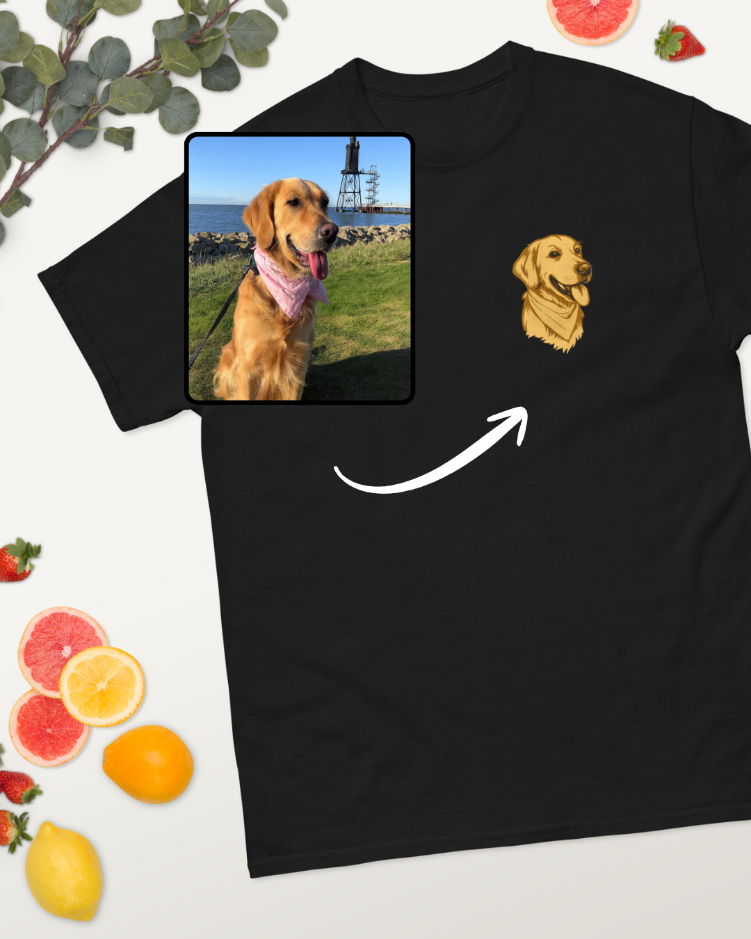 Personalisiertes T-Shirt mit Haustier Portrait - Unisex - Unikat für Tierfreunde
