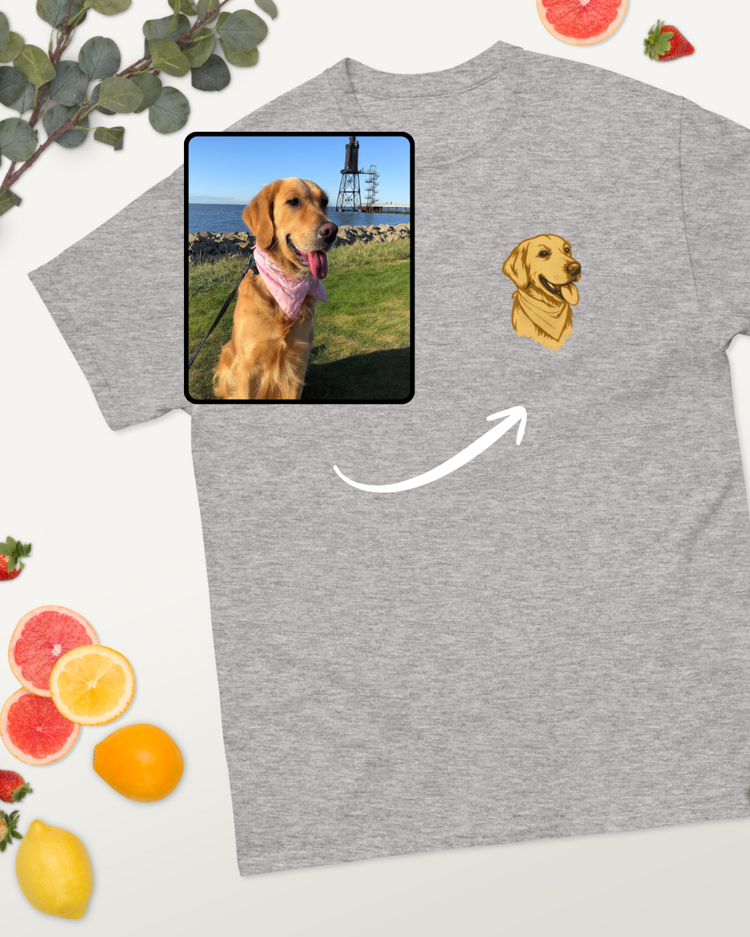 Personalisiertes T-Shirt mit Haustier Portrait - Unisex - Unikat für Tierfreunde