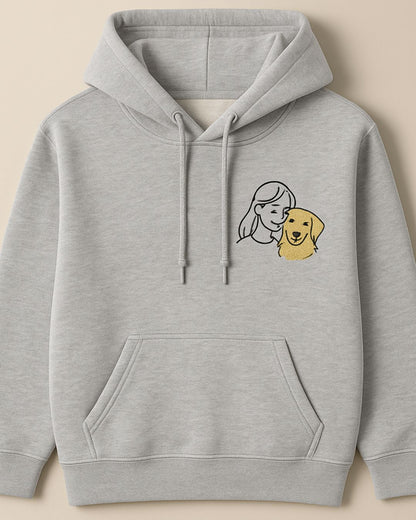 Personalized hoodie with pet portrait - unisex - unique item for animal lovers