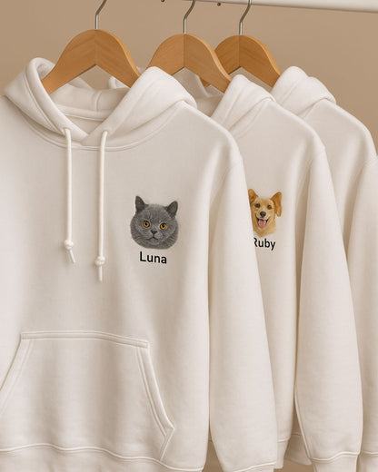 Personalized hoodie with pet portrait - unisex - unique item for animal lovers