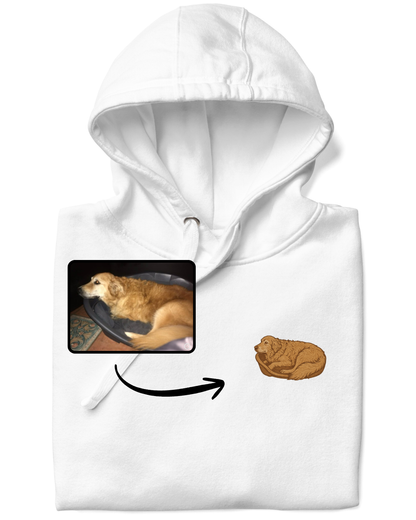 Personalized hoodie with pet portrait - unisex - unique item for animal lovers
