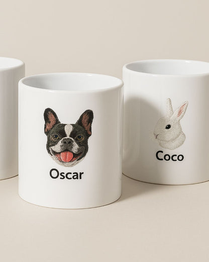 Personalized mug with pet portrait - unique item for animal lovers