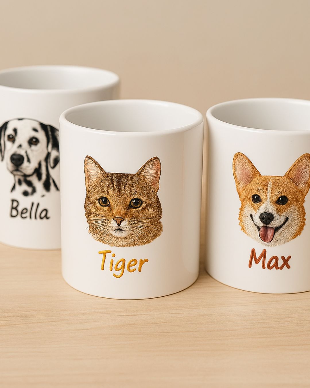 Personalized mug with pet portrait - unique item for animal lovers
