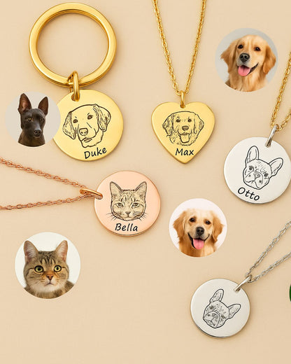 Pet Portrait Bracelet - Personalized Engraving with Your Photo