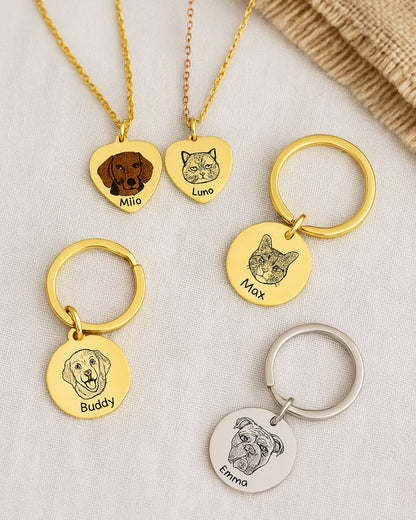 Pet Portrait Bracelet - Personalized Engraving with Your Photo