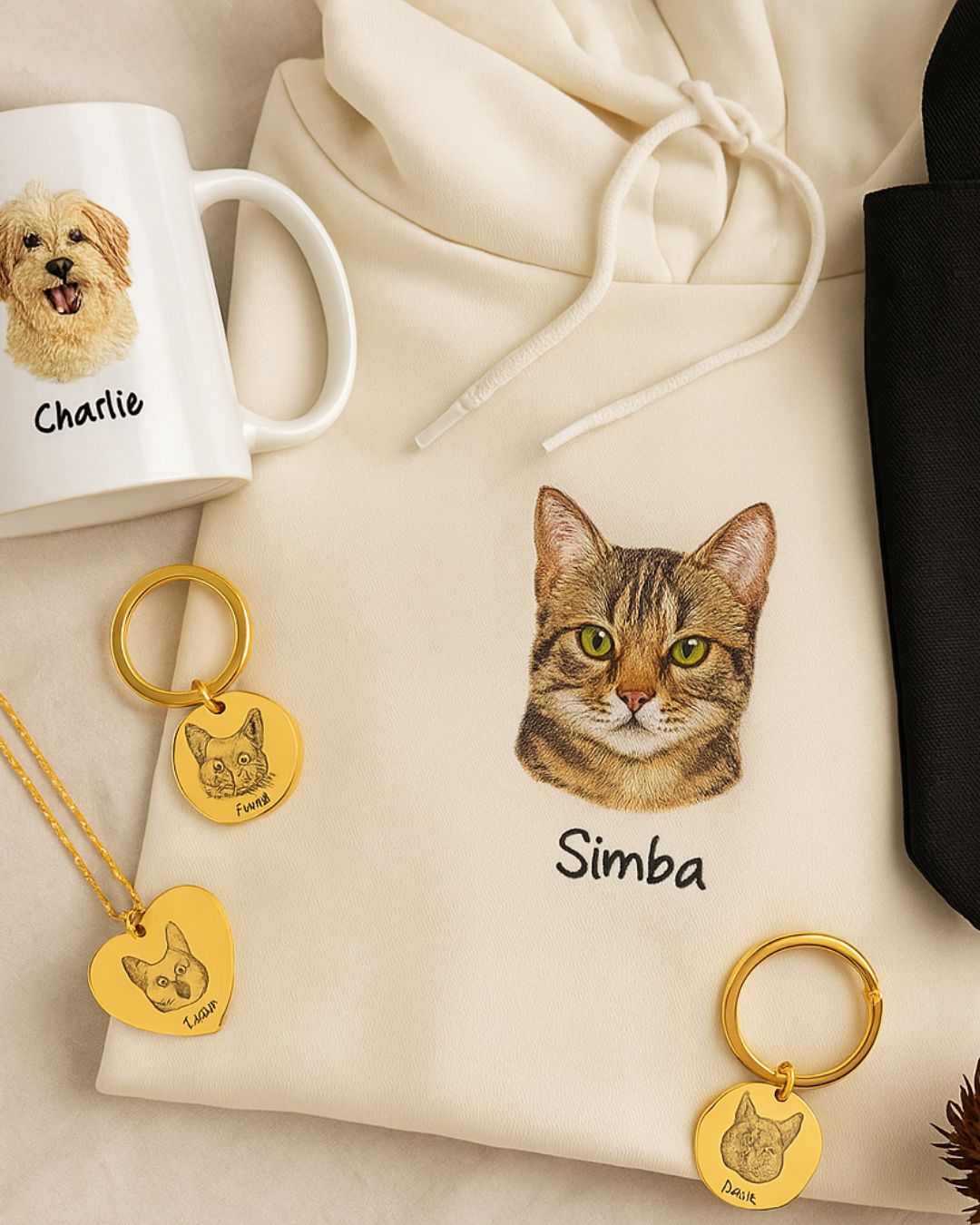 Personalized hoodie with pet portrait - unisex - unique item for animal lovers