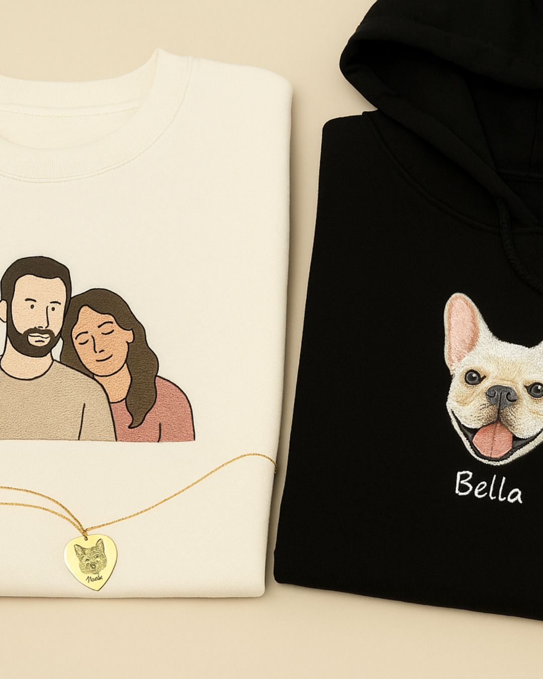 Personalized hoodie with pet portrait - unisex - unique item for animal lovers