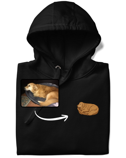 Personalized hoodie with pet portrait - unisex - unique item for animal lovers