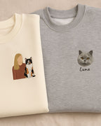 Personalisierter Hoodie mit Haustier Portrait - Unisex - Unikat für Tierfreunde