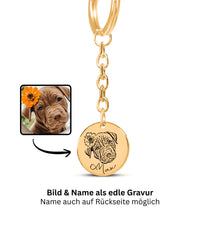 Pet Portrait Keychain Circle – Personalized Engraving with Your Photo