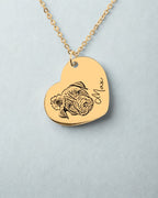 Haustier Portrait Halskette Herz – personalisierte Gravur mit deinem Foto