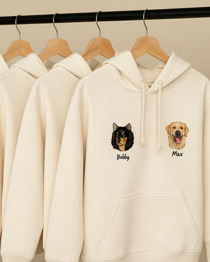 Personalized hoodie with pet portrait - unisex - unique item for animal lovers