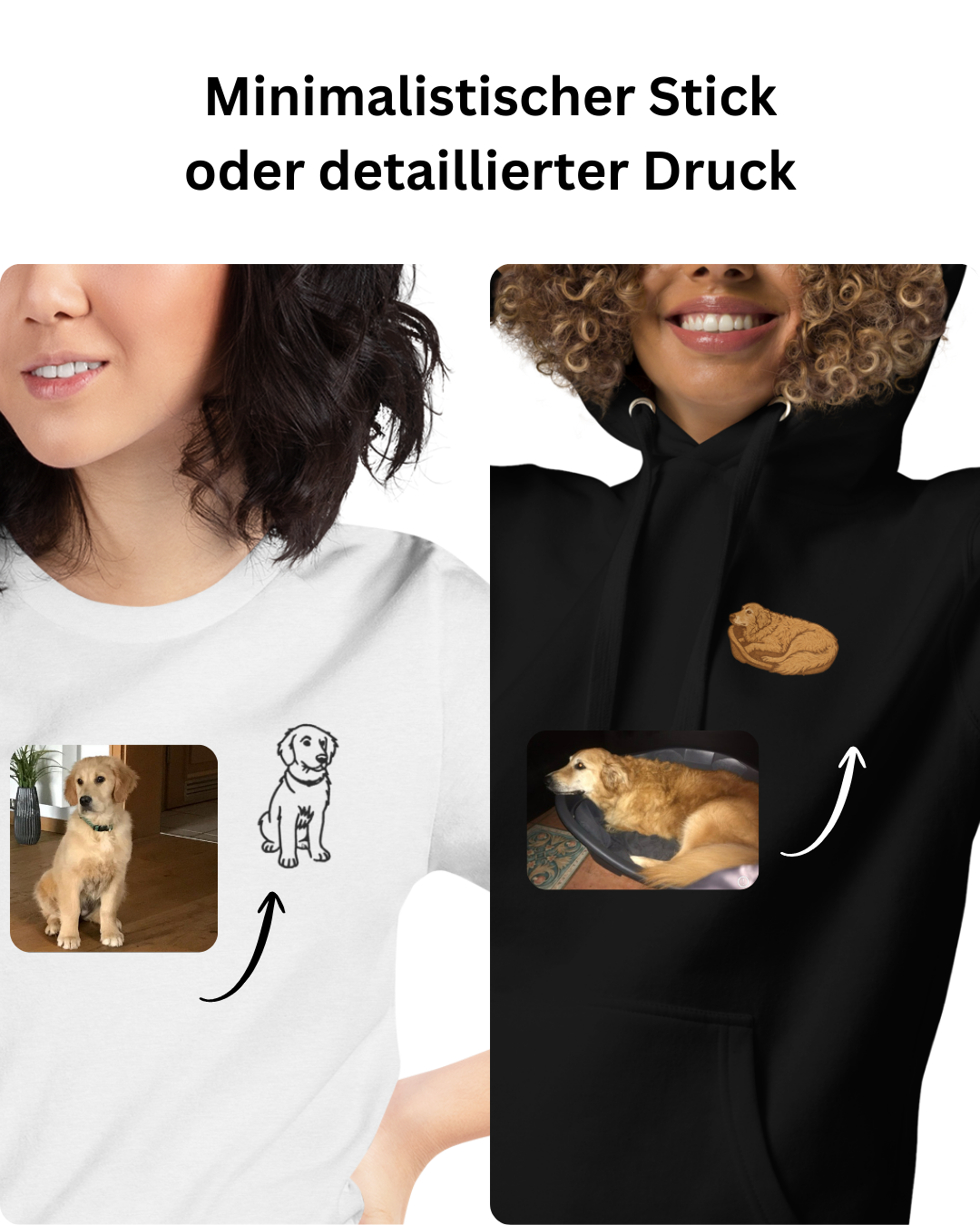 Personalisierter Hoodie mit Haustier Portrait - Unisex - Unikat für Tierfreunde